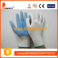 13 Gauge Bleach Nylon Seamless Gloves with Blue PVC Dots One Side Dkp411
